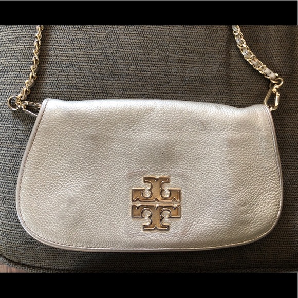 Auth Tory Burch Metallic Gold Crossbody Bag Purse - Picture 2 of 15